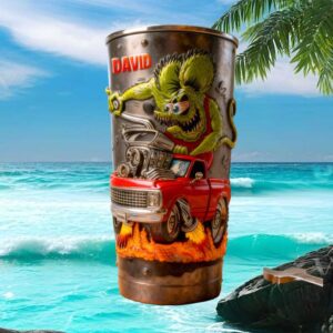Custom David Name Rat Fink Hot Rod Monster 3D Tumbler