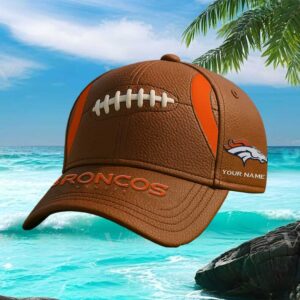 Custom Denver Broncos Football Leather Personalized Cap