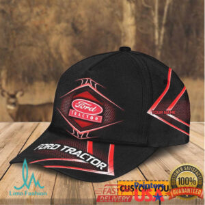 Custom Ford Tractor Logo Black And Red Personalized Cap