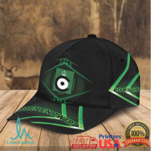 Custom Groen En Zwart Green & Black Personalized Soccer Cap