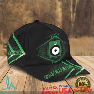 Custom Groen En Zwart Green & Black Personalized Soccer Cap