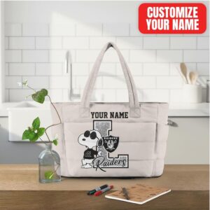 Custom Las Vegas Raiders Snoopy Tote Bag