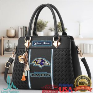 Custom Name Baltimore Ravens Football Fan Tote Bag