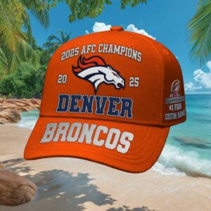 Custom Name Denver Broncos 2025 AFC Champions Orange Fan Celebration Hat