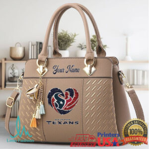 Custom Name Houston Texans Fashion Handbag with Detachable Shoulder Strap