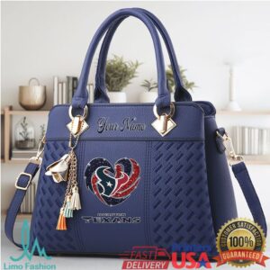 Custom Name Houston Texans Fashion Handbag with Detachable Shoulder Strap