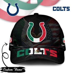 Custom Name Indianapolis Colts Mexico Flag Design Cap