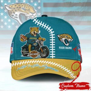 Custom Name Jacksonville Jaguars NFL & Harley Davidson Baseball Cap
