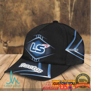 Custom Name Ls Tractor Modern Black Cap
