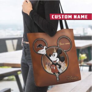 Custom Name Mickey and Friends Faux Leather Handbag