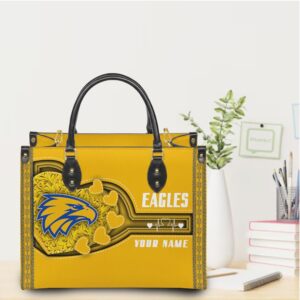Custom Name Philadelphia Eagles NFL Football Logo Leather Handbag