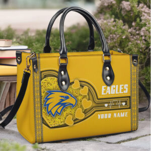 Custom Name Philadelphia Eagles NFL Football Logo Leather Handbag
