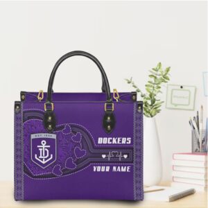 Custom Name Purple Satchel with Dockers Anchor Design Bag