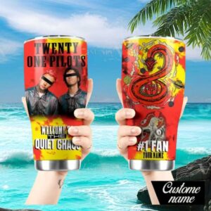 Custom Name Twenty One Pilots Quiet Chaos Fan Art 30oz Wrap Tumbler