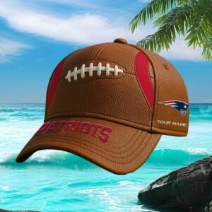 Custom New England Patriots Football Leather Personalized Cap