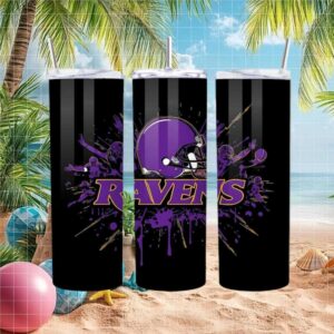 Custom Purple and Black Football Fan Tumbler