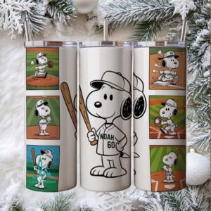 Custom Snoopy Noah's MVP Baseball Skinny Tumbler