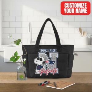 Customizable New England Patriots Snoopy Tote Bag