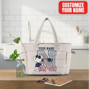 Customizable New England Patriots Snoopy Tote Bag