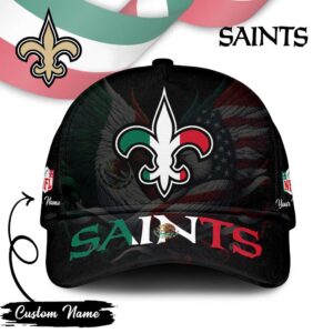 Customizable New Orleans Saints Mexican Flag Foam Trucker Hat
