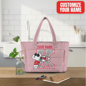 Customizable Snoopy Kansas City Chiefs Tote Bag