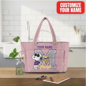 Customizable Snoopy Vikings Tote Bag