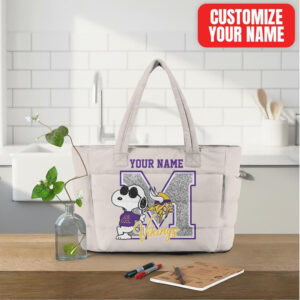 Customizable Snoopy Vikings Tote Bag