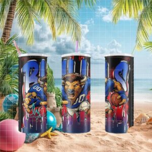 Customized Stainless Steel Skinny Tumbler Buffalo Bills Football Gift