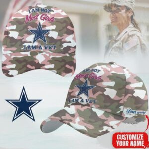 Dallas Cowboys NFL Camo Women Veterans Classic Custom Name Adjustable Hat