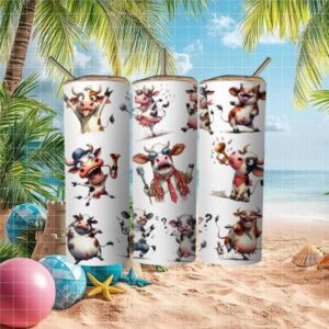 Dancing Dairy Cow Stainless Steel Tumbler