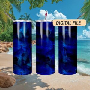 Dark Blue Tumbler Wrap Seamless PNG File for Sublimation Design Skinny Template Men's Tumbler