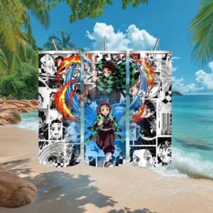 Demon Slayer Tanjiro Kamado Manga Panel Tumbler