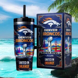 Denver Broncos United In Orange Super Bowl 2026 40oz Travel Tumbler