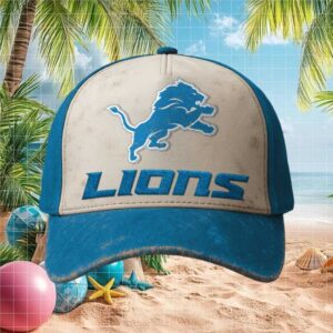 Detroit Lions Distressed Two Tone Adjustable Baseball Cap