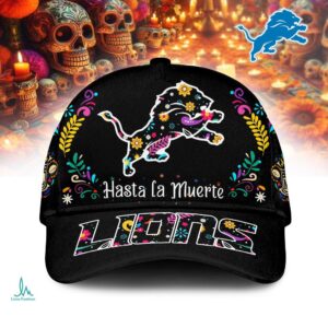 Detroit Lions Hasta la Muerte Día de los Muertos Cap