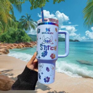 Disney Lilo & Stitch Iridescent Holographic Blue 40oz Quencher Tumbler