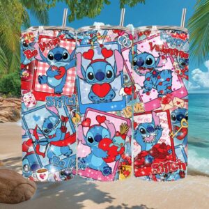 Disney Lilo & Stitch Valentine's Day Stainless Steel Tumbler