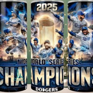 Dodgers 2025 World Series Champions Custom Engraved Blue Tumbler Dodgers 2025 World Series Champions Custom Engraved Blue Tumbler
