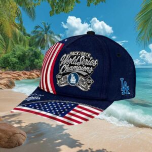 Dodgers Back 2 Back World Series Champions American Flag Patriotic Cap