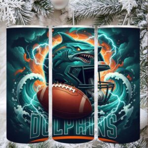 Dolphins Football Fan's Steel Tumbler