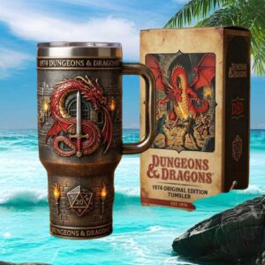 Dungeons & Dragons 1974 Original Edition 50th Anniversary Dragon Relief Tumbler