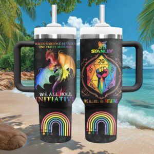 Dungeons and Dragons Rainbow Pride Dragon “Roll Initiative” Design