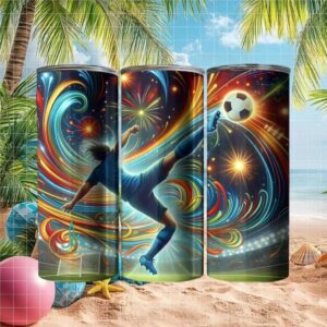 Dynamic Soccer Action Stainless Steel Tumbler