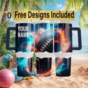 Electrifying Endzone Custom Name Tumbler