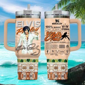 Elvis Presley The King Voice Legend Retro Collage 40oz Tumbler