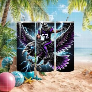 Epic Baltimore Ravens Football Player Riding Raven Skinny Tumbler