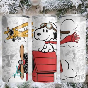 Flying Ace Snoopy Skinny Tumbler