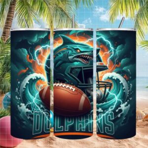 Game Day Dolphins Football Tumbler Wrap