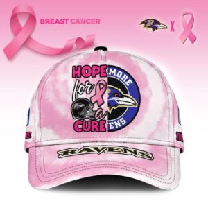 Game Day Hope Ravens Breast Cancer Awareness Adjustable Hat
