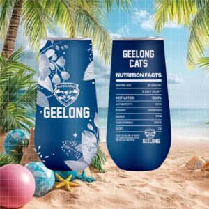 Geelong Cats Afl Nutrition Facts Navy Blue Tumbler Design